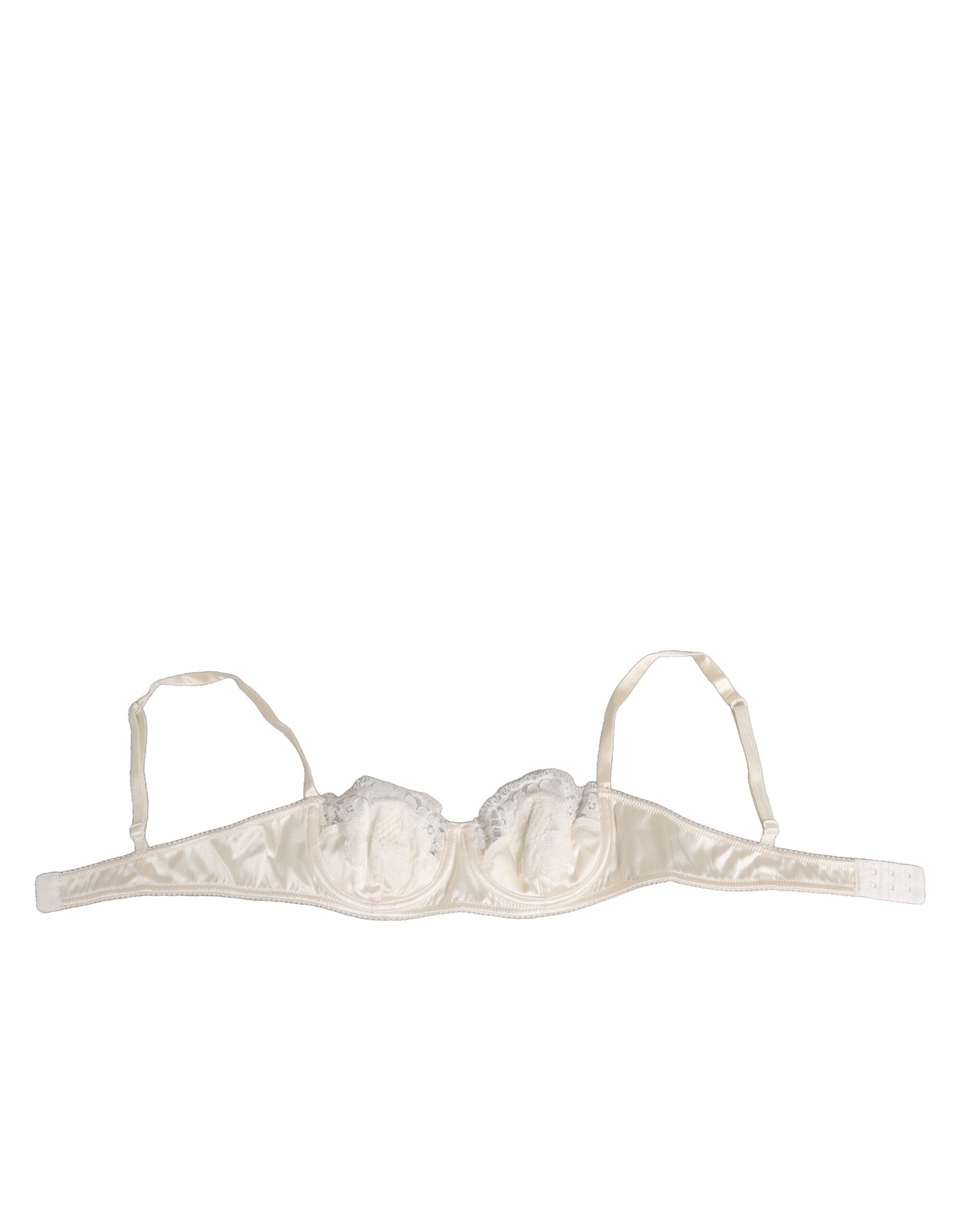 Off White Silke Balconette BH Med Bøyler