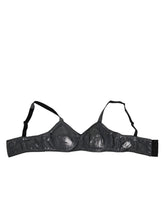 Dolce & Gabbana Dark Gray Silk Stretch Balconcino Bra Underwear