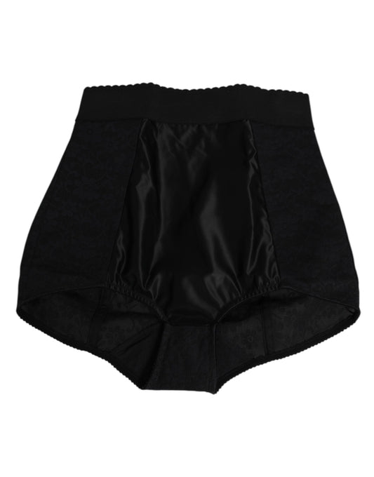 Dolce & Gabbana Black Nylon High Waist Short Panty Underwear
