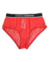 Dolce & Gabbana Röda Nylonlogotyp Midjeband Brief Trosor Underkläder