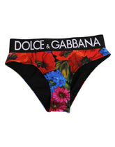 Dolce & Gabbana Svarta Blommiga Trosor med Hög Midja