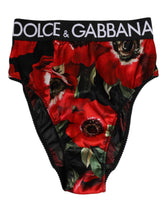 Dolce & Gabbana Svarta Blommiga Trosor med Hög Midja
