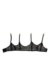 Dolce & Gabbana Svarta Blommiga Spetsunderkläder i Nylon med Strumpeband