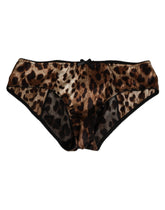 Dolce & Gabbana Brown Leopard Silk Mid Waist Panty Underwear