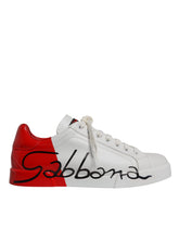 Dolce & Gabbana Vita Röda Portofino Låga Sneakers Herrskor