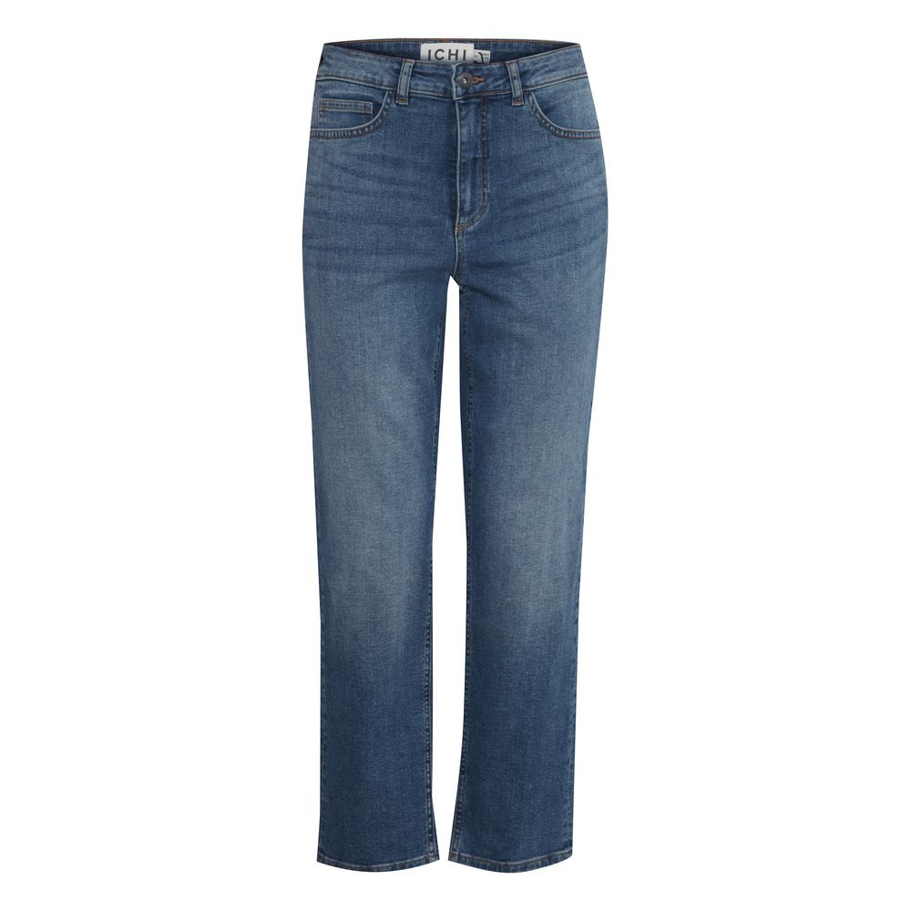 Blå bomullsmomjeans