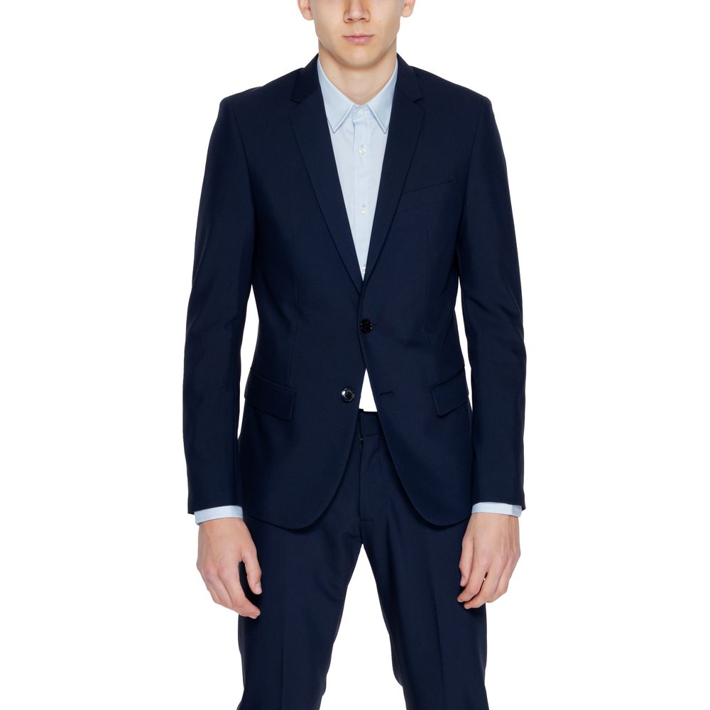Blå polyesterblazer