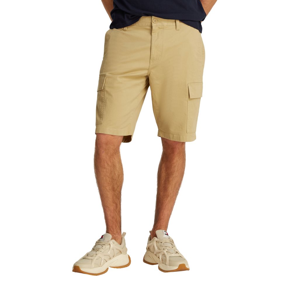 Beige bomullsbermuda