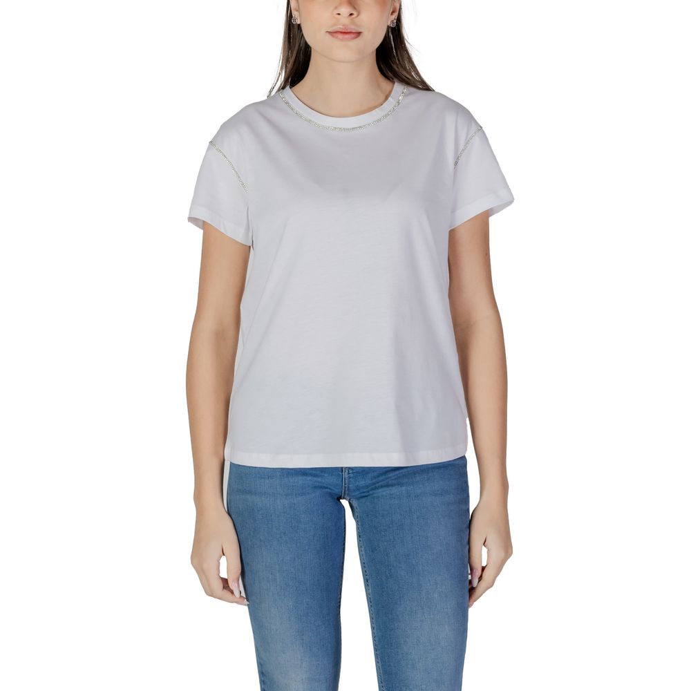 Vit bomulls-T-shirt