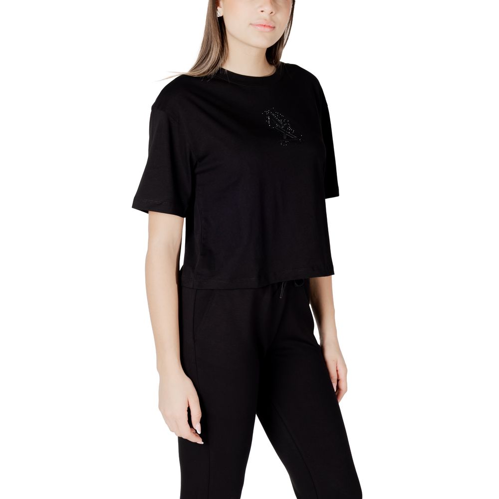 Svart bomulls-T-shirt