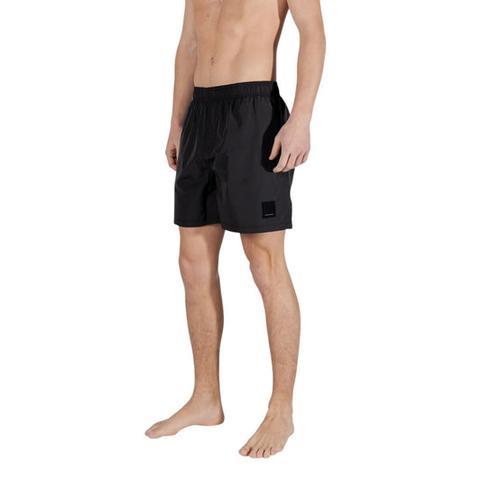 Armani Exchange svarta badshorts i polyester