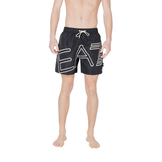 EA7 Emporio Armani Svarta Polyester Badshorts
