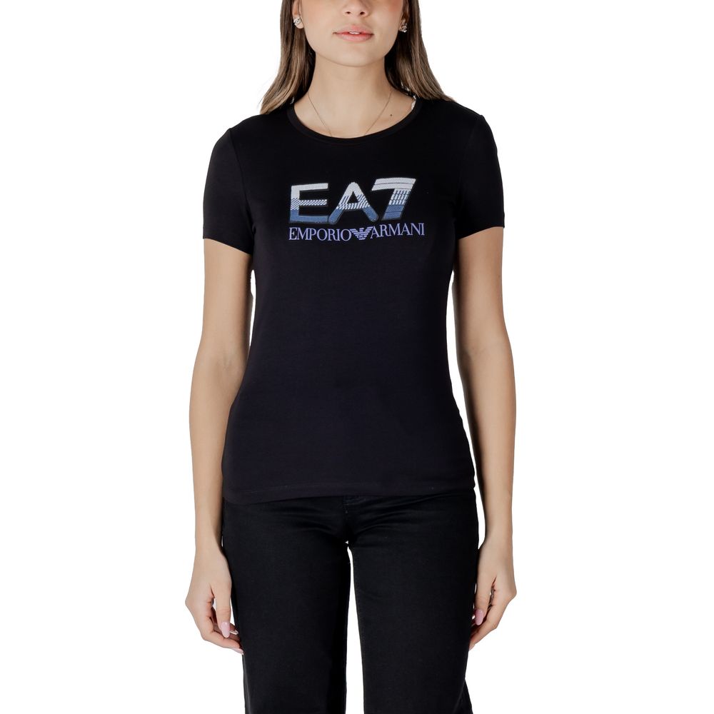 Svart bomulls-T-shirt