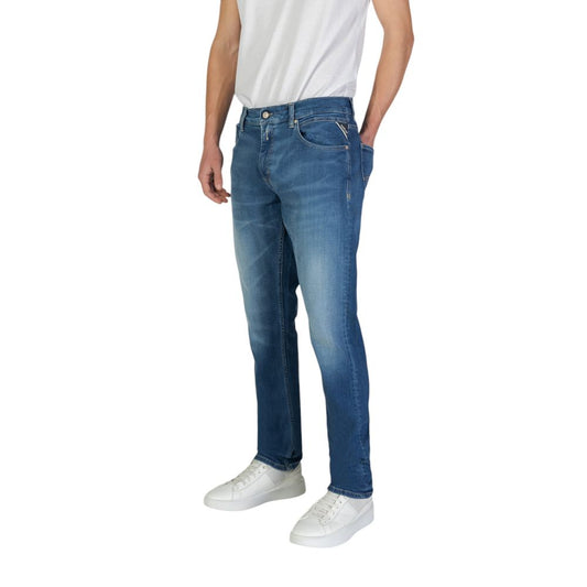 Blå bomulls slim fit jeans