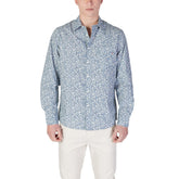 Replay Light Blue Cotton Pattern Shirt