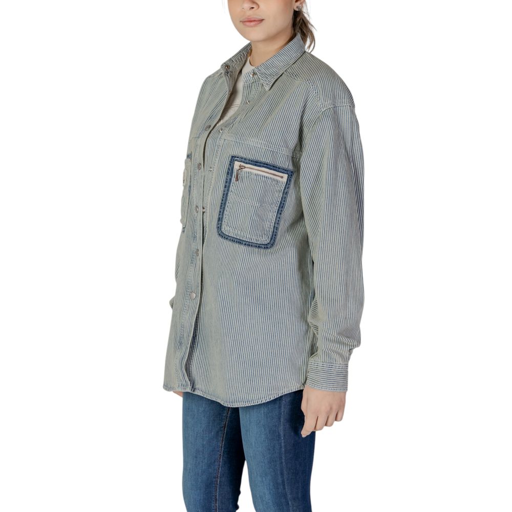 Replay blå bomullsbluse