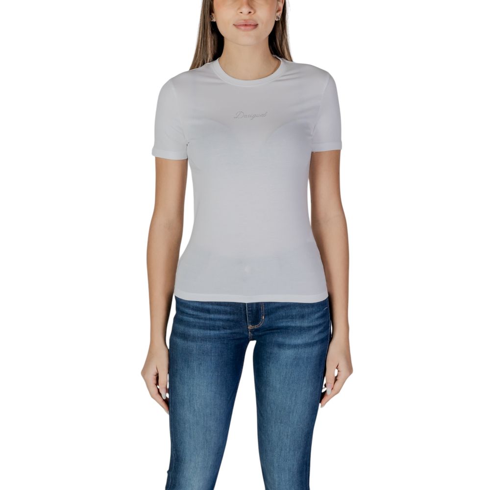 Vit bomulls-T-shirt
