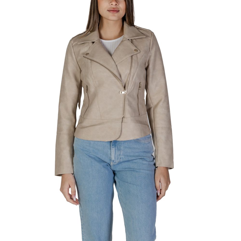 Beige polyesterjakker og -frakker