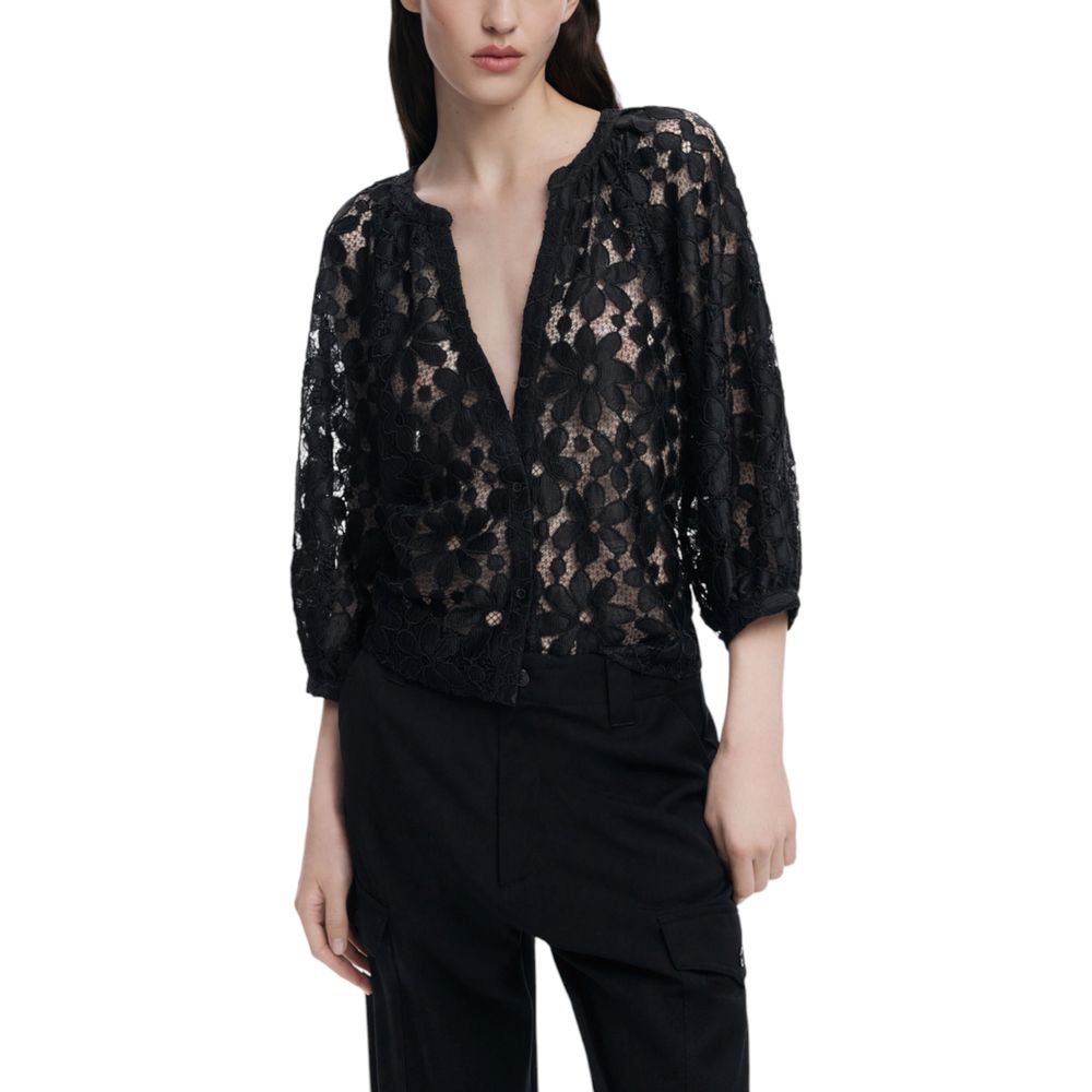 Black Polyester Blouse