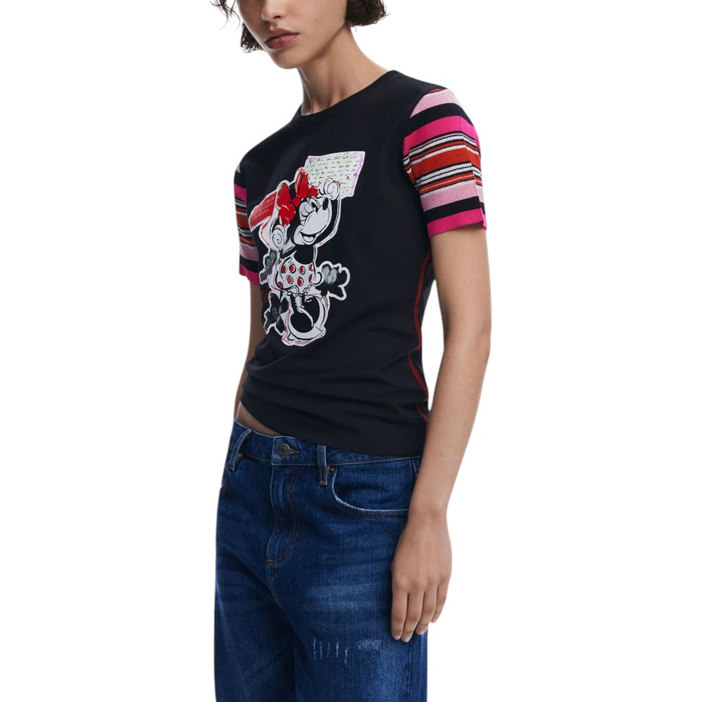 Svart bomulls-T-shirt