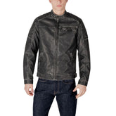 Jack Jones Black Polyester Biker Jacket
