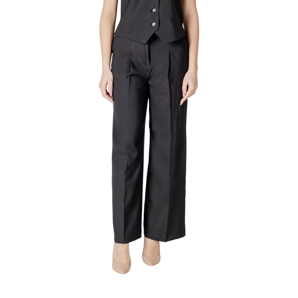 ICHI Black Polyester Pant