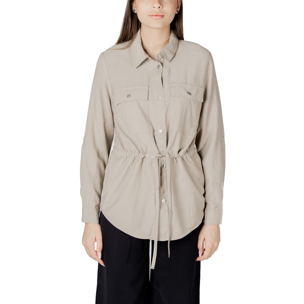 Beige viskosskjorta