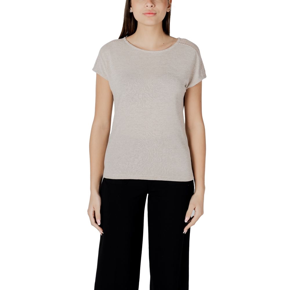 Beige polyester-T-skjorte