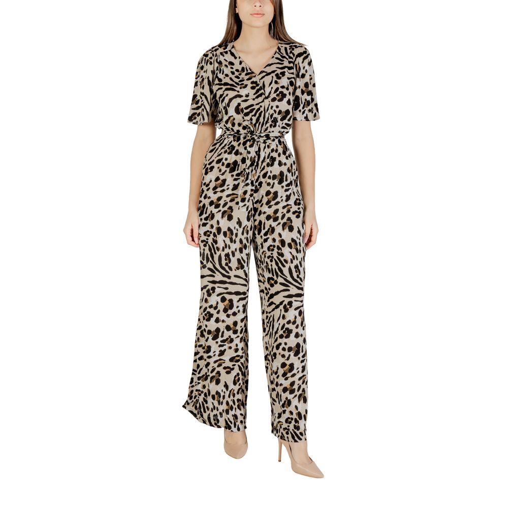 Beige viskosjumpsuit