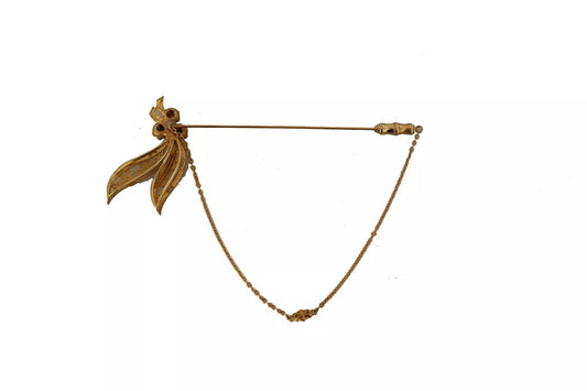 Dolce & Gabbana Guldfärgad 925 Sterlingsilver Kristallkedja Brosch