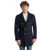 Roberto Pepe Luxury Blue Wool Men Jacket