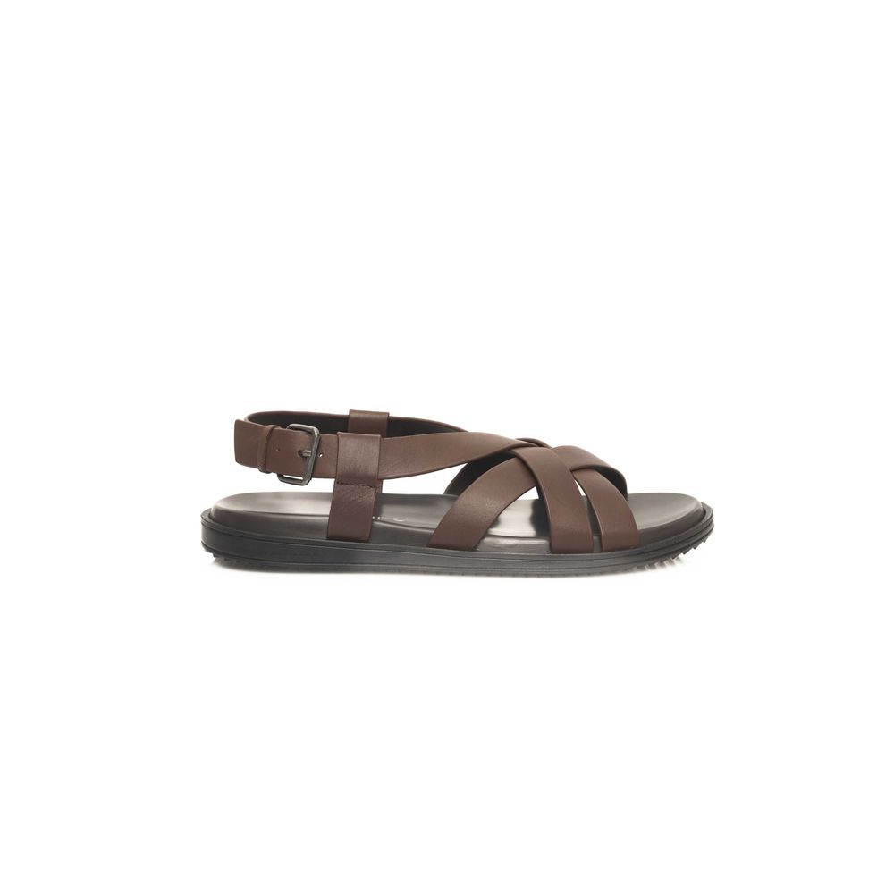 Brune herresandaler i kuskinn