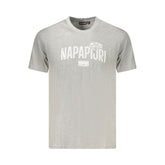Napapijri Gray Cotton Men T-Shirt