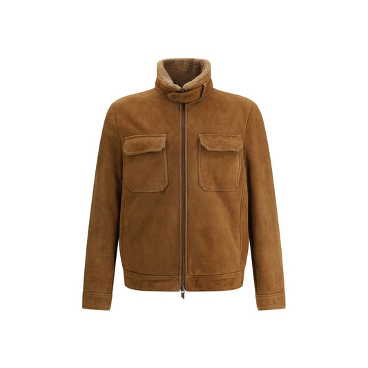 Salvatore Santoro Brown Leather Shell Jacket