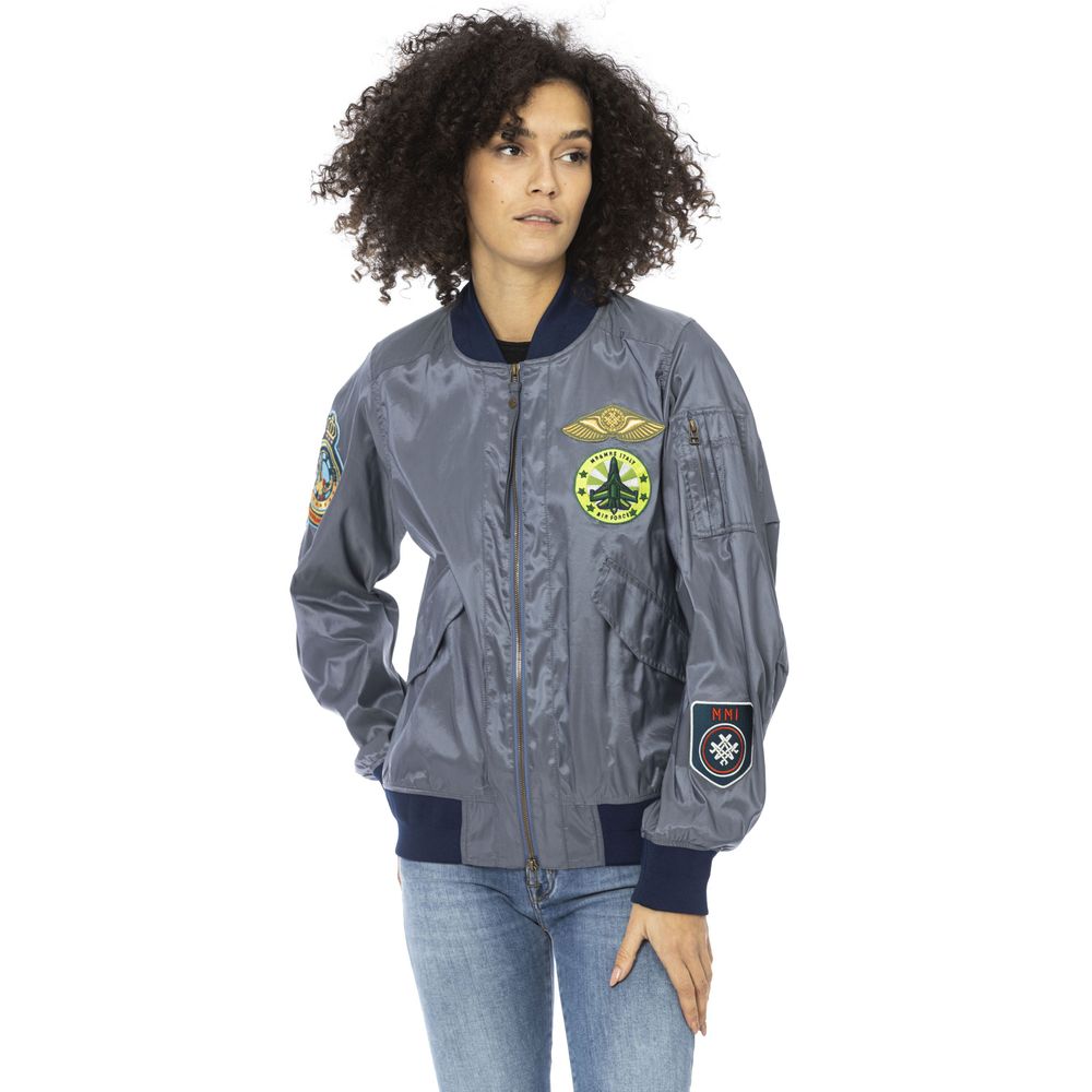 Mr&Mrs Italy Light Blue Polyamide Women Bomber Jacket