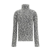Dolce & Gabbana White Fleece Wool Turtleneck