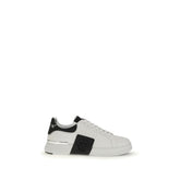 Philipp Plein White Calf Leather Bos Taurus Athletic Sneakers