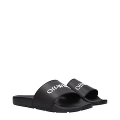 Off-White Black Cotton Slippers