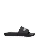 Off-White Black Cotton Slippers