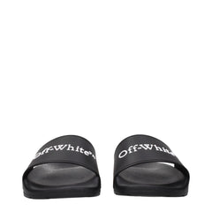Off-White Black Cotton Slippers