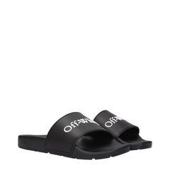 Off-White Black Cotton Slippers