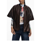 Desigual Brown Polyethylene Women Poncho