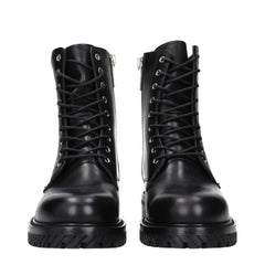 Off-White Black Leather Ankle Boots
