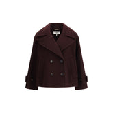 Chloé Bordeaux Fleece Wool Coat
