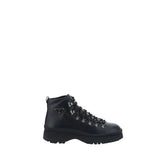 Prada Black Rubber Lace-Up Boots