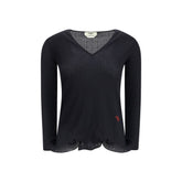 Fendi Black Fleece Wool Top