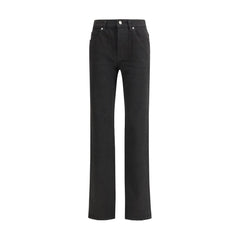 Saint Laurent Black Cotton Straight-Leg Jeans