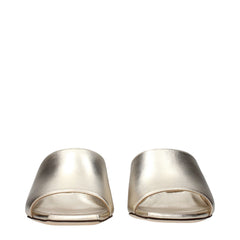 Jimmy Choo Gold Leather Platform Sandals