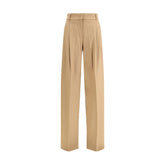 Max Mara Beige Fleece Wool Casual Pants