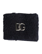 Dolce & Gabbana Black Polyester Logo Plaque Men One Size Wristband